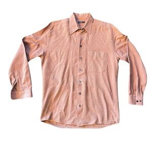 Mark Shale Men’s MEDIUM Check Plaid Rusty Brown Button Down Long Sleeve Shirt